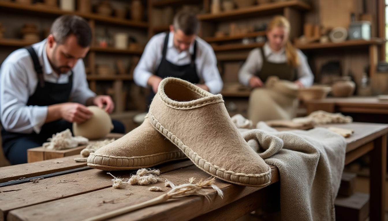 découvrez la charentaise traditionnelle de charente-périgord, alliant confort et savoir-faire artisanal pour des chaussures d'intérieur authentiques et élégantes.